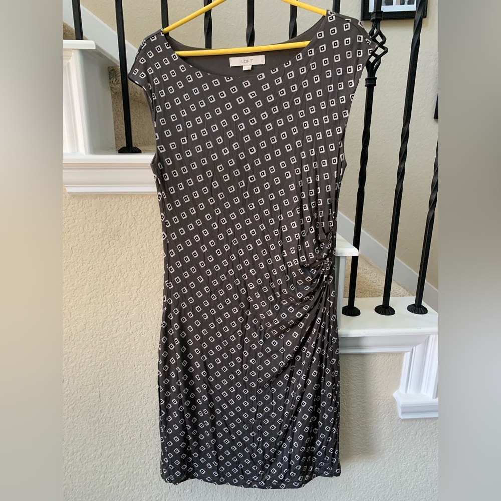 EUC sheath dress with side gathering from LOFT